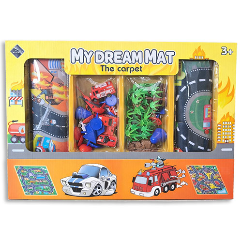 شهر پارچه ای با علایم و ماشین