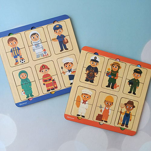 پازل های دو تکه چوبی مشاغل