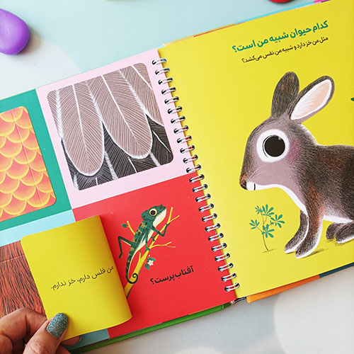 کدام حیوان شبیه من است صفحه از کتاب از نمای نزدیک