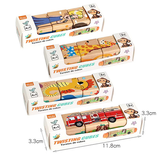 پازل چرخشی چوبی با جعبه